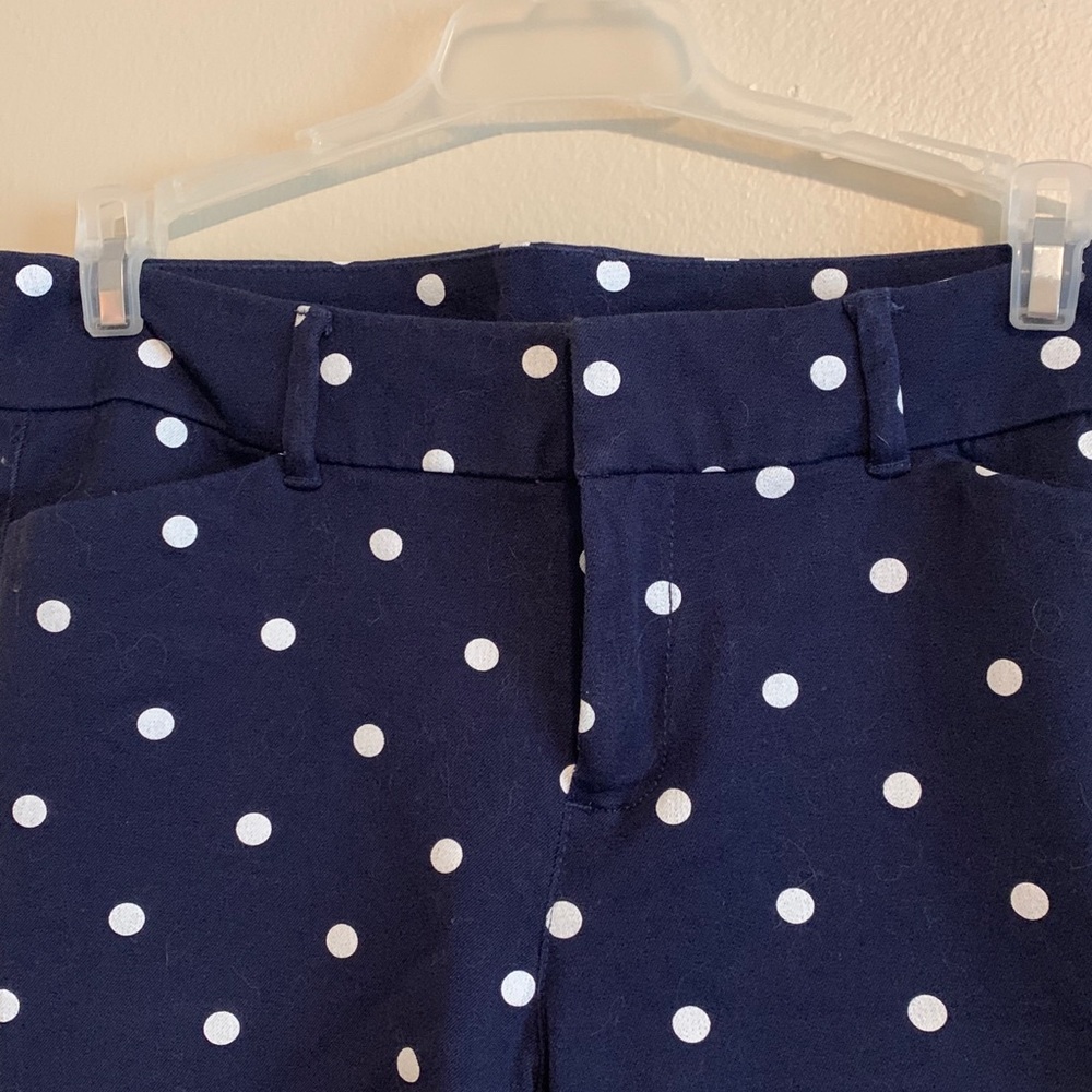 Navy blue polka dot pants